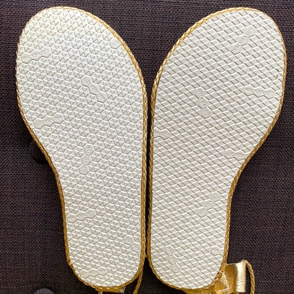 🩴2/$10👠3/$12 Handmade Gold Braided Leather Gladiator Sandals Toddler Sz 12 - Picture 6 of 7